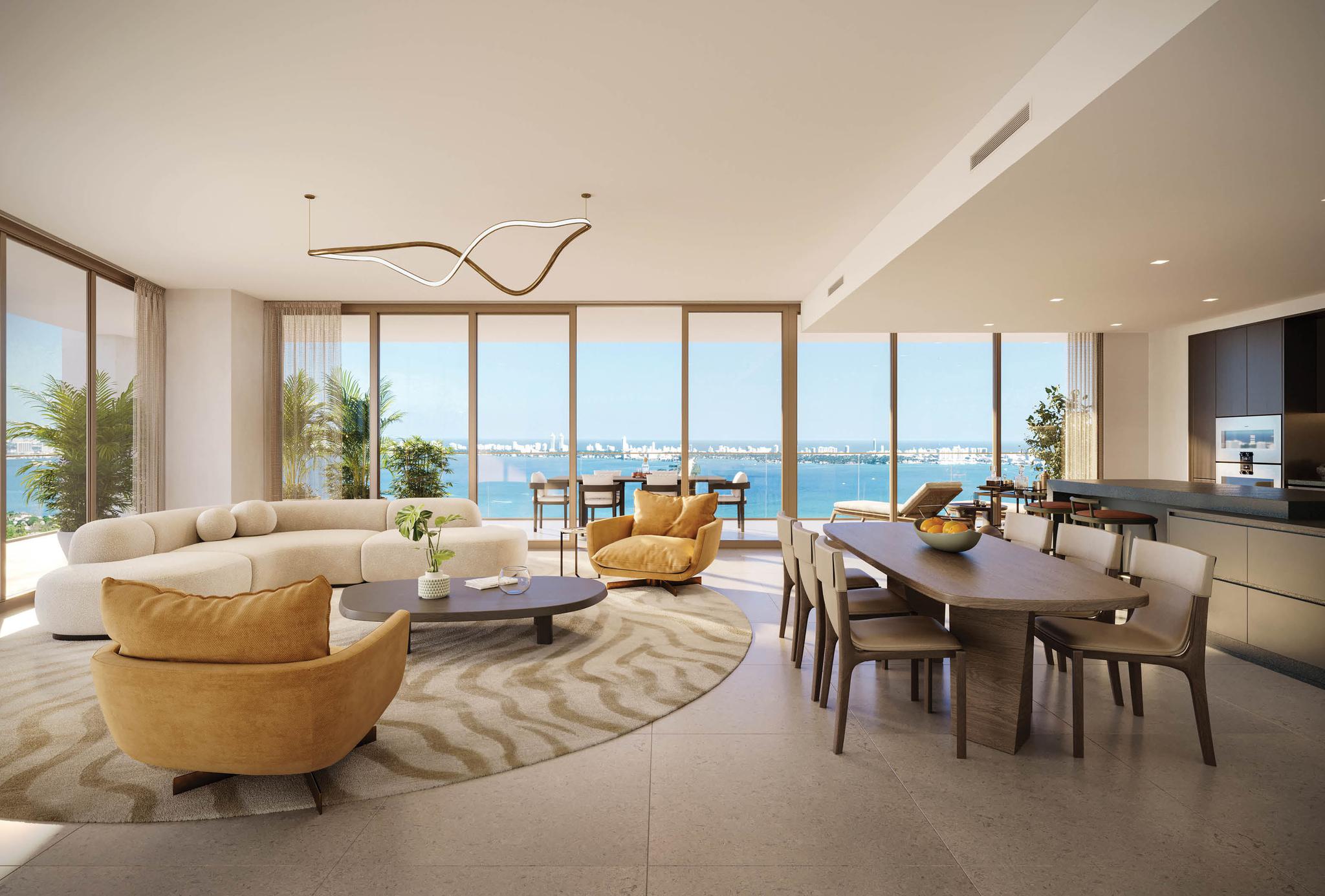 Jean-Georges Miami Tropic Residences living & dining room interior